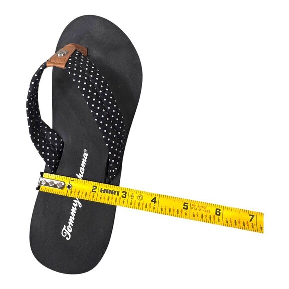 Tommy Bahama Foam Polka Dot Strap Flip Flops Black White Womens Size 9 Summer - Picture 5 of 12